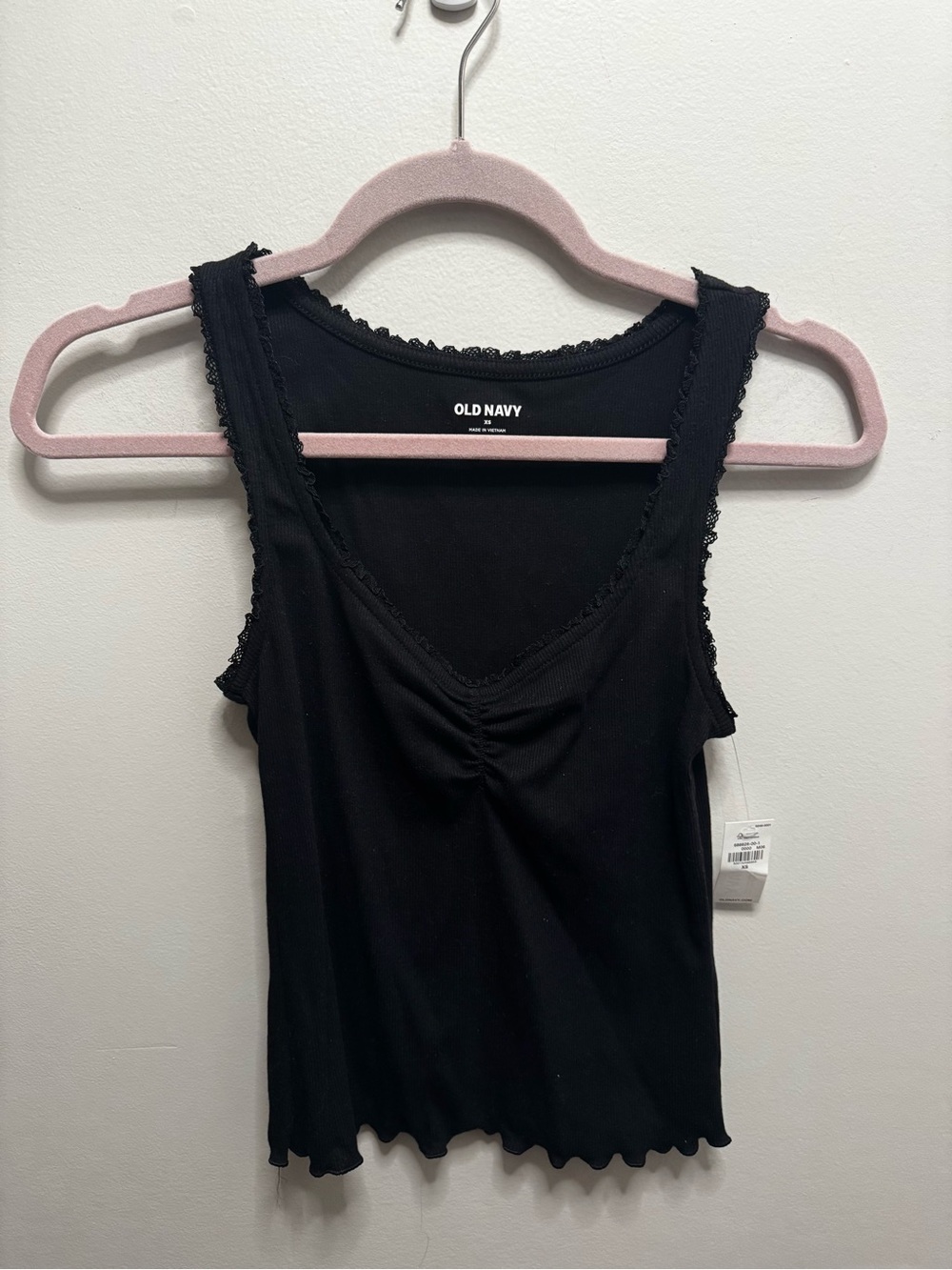 NWT Old Navy Black Lace-Trim V-Neck Tank Top